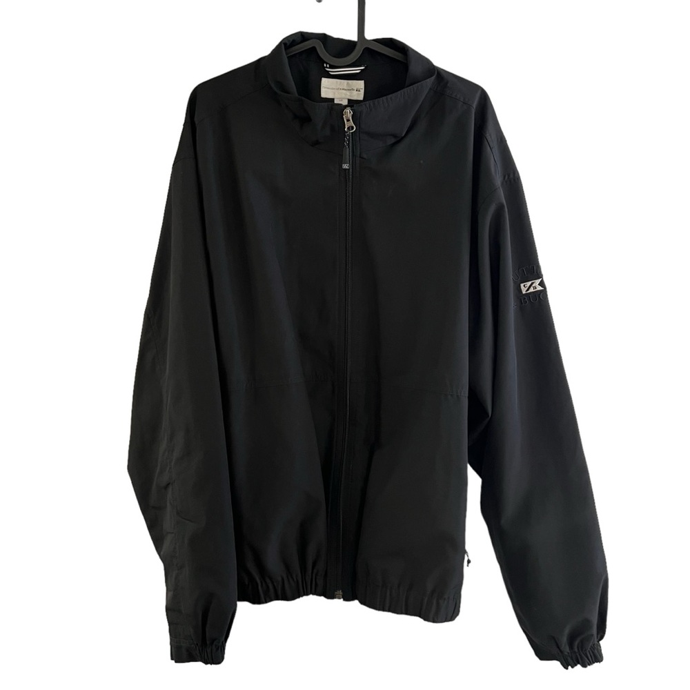 Cutter & Buck Men's L CB WeatherTec Full Zip Jacket black elastic cuffs & waist